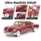 1948 Tucker Torpedo 1/18 Scale Die-Cast Metal Model Premium Classic Vintage Alloy Cars with Display Case, with Opening Doors, Be