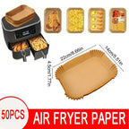 50Pcs Air Fryer Disposable Paper Non-Stick Airfryer Baking Papers Round Air-Fryer Paper Liners Paper Kitchen Accessories