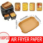 50Pcs Air Fryer Disposable Paper Non-Stick Airfryer Baking Papers Round Air-Fryer Paper Liners Paper Kitchen Accessories