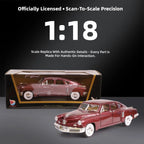1948 Tucker Torpedo 1/18 Scale Die-Cast Metal Model Premium Classic Vintage Alloy Cars with Display Case, with Opening Doors, Be